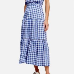 Gap Skirt Tiered Midi Gingham